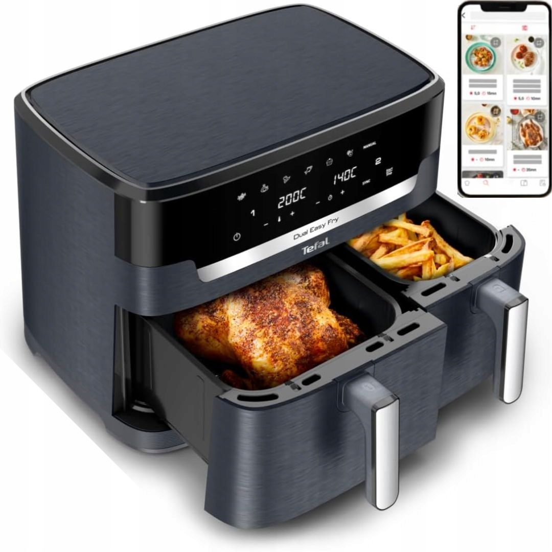 Tefal Dual Easy Fry Frytkownica Beztłuszczowa EY942B 2700W Air Fryer 11L
