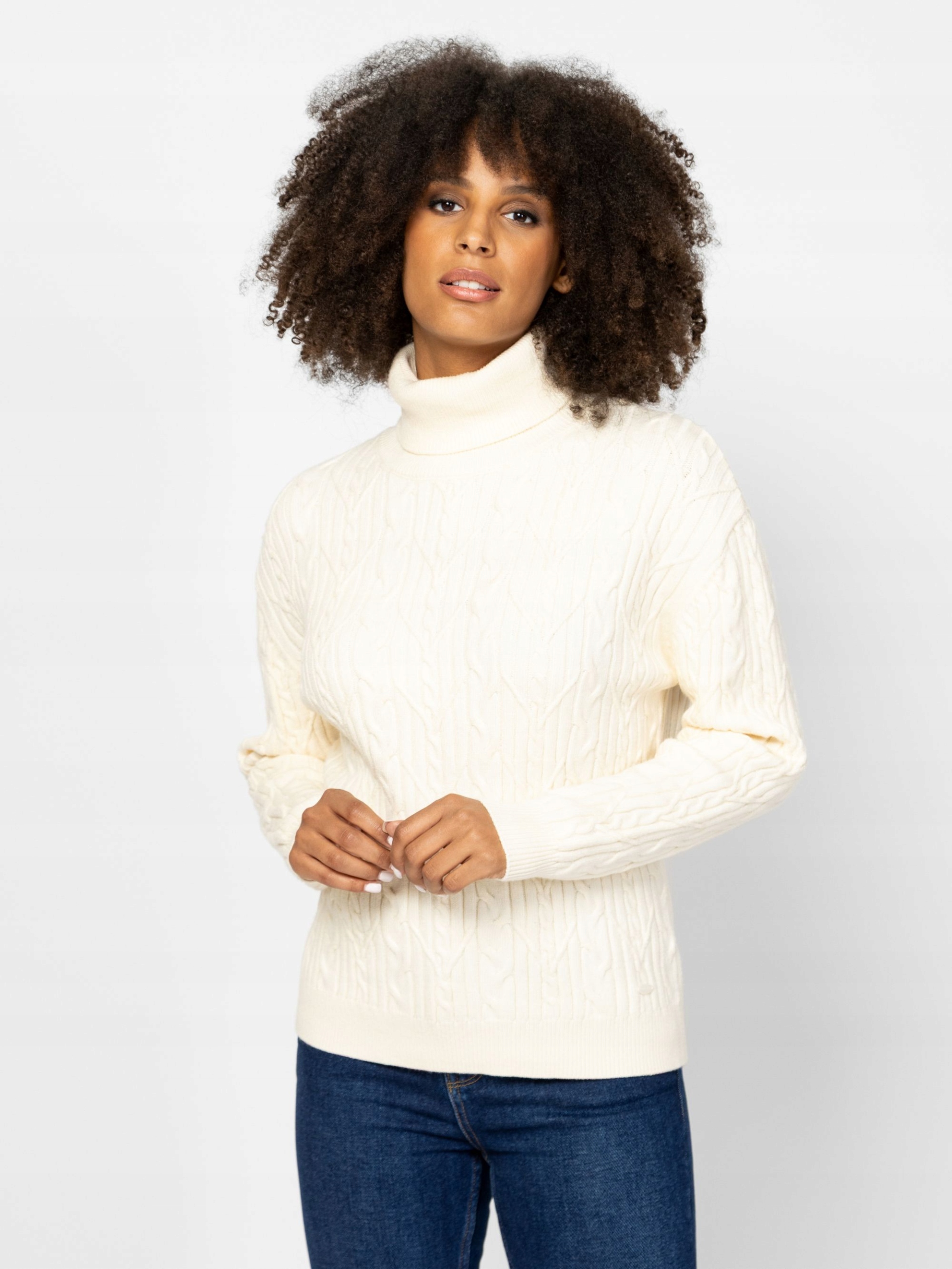 Heavy Tools Dámský Klasický Svetr S Rolákem Halpa Ecru Krémový M