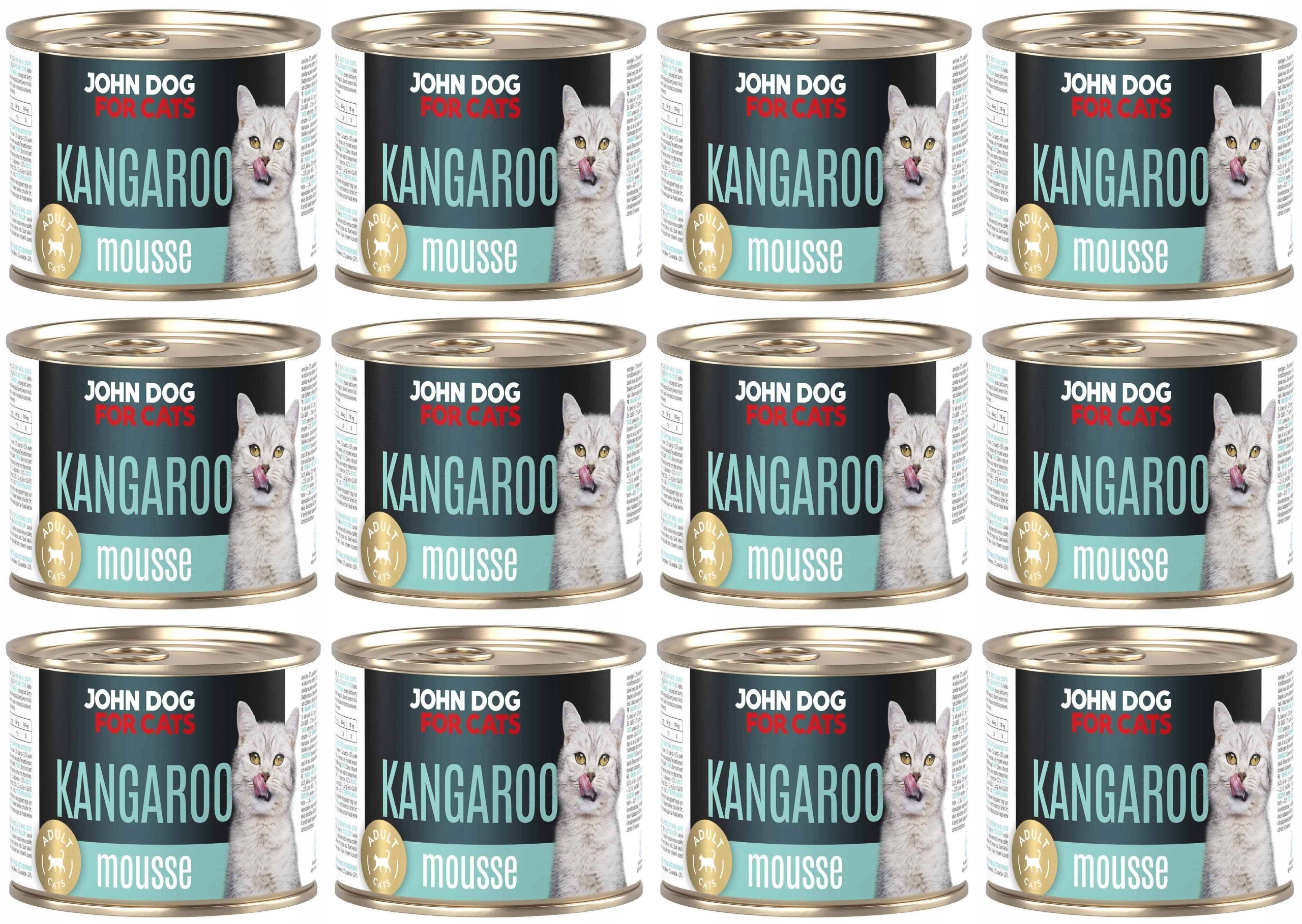 John Dog for Cats Mus Kangur 12 plechovek 200 g