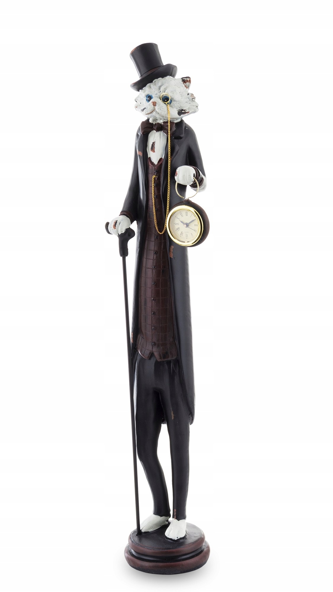 Figurka Kočka s hodinkami Figurky Pierrot 63x13x10,5