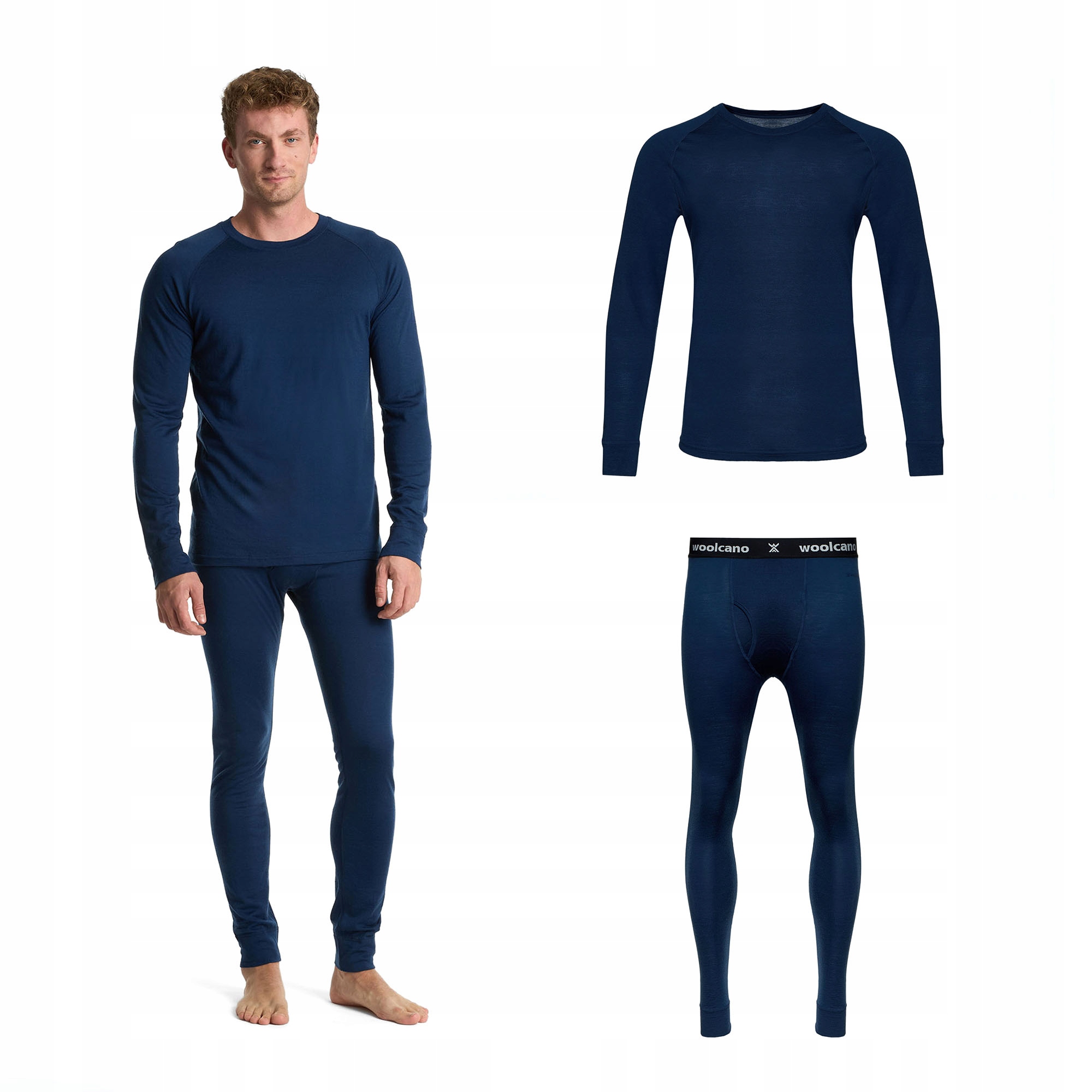 Komplet bielizny termoaktywnej męskiej Merino 100% Woolcano SET0540 XL