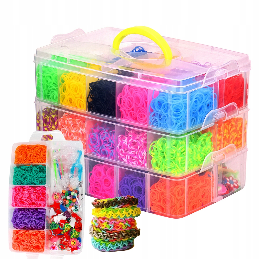 Gumičky Korálky Na Výrobu Diy Náramků Kreativní Zábava 15000 Ks