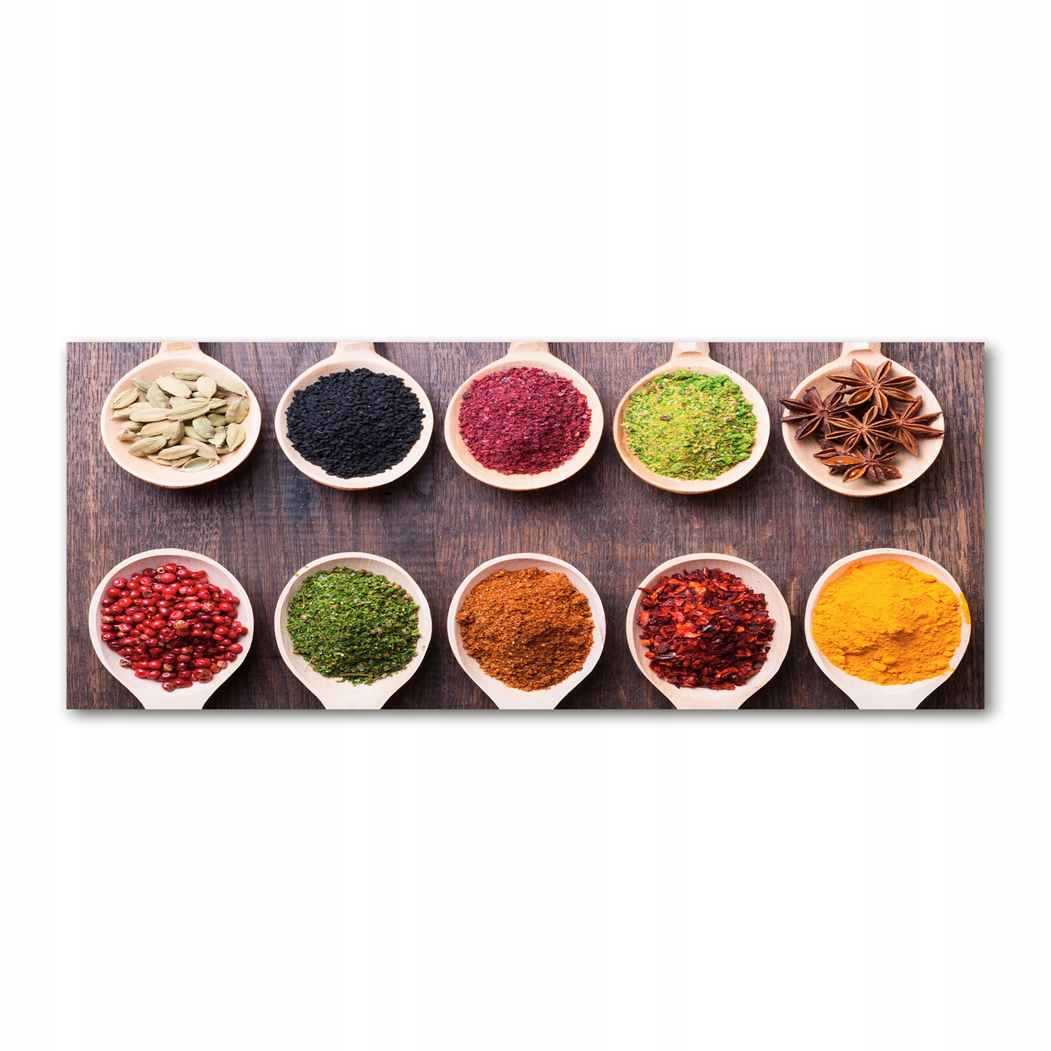 

Foto obraz szkło akryl Kolorowe przyprawy 125x50cm