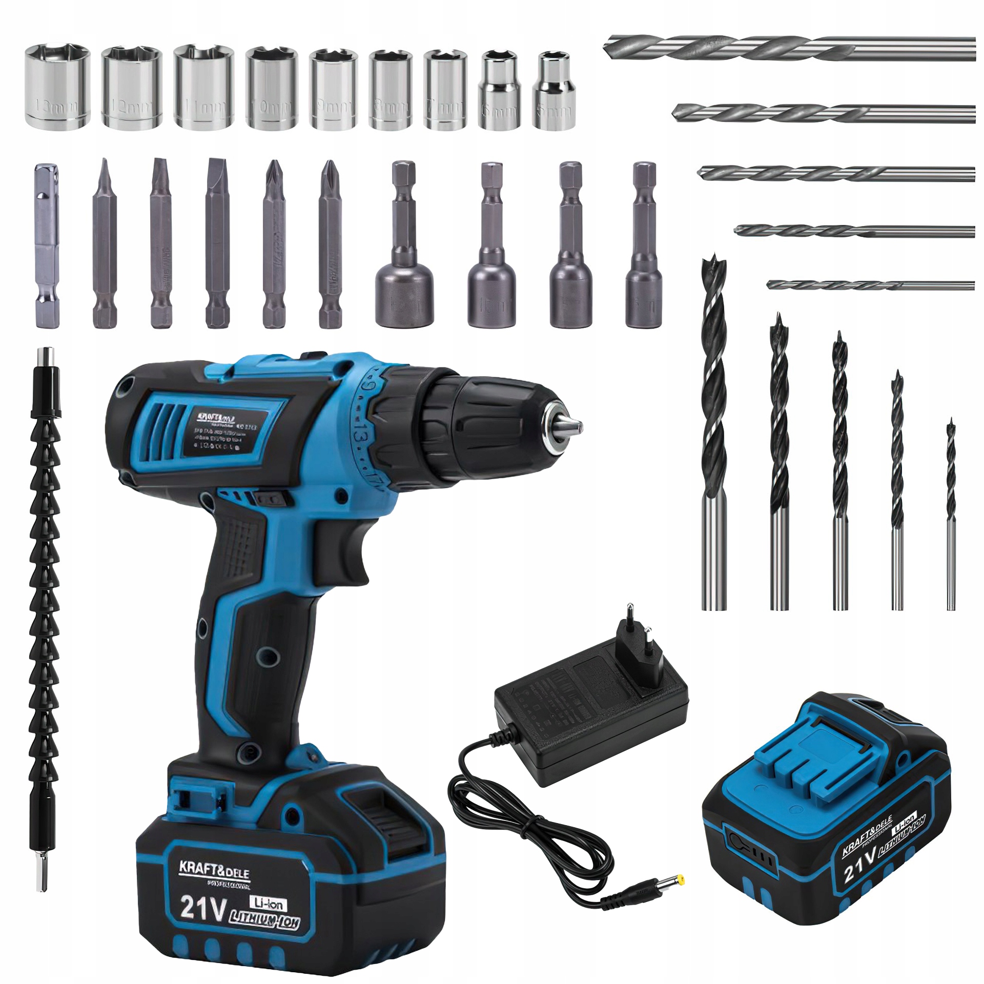 Aku Vrtačka Akumulátorová Kraft&Dele 21V 2Ah 2x Baterie Sada