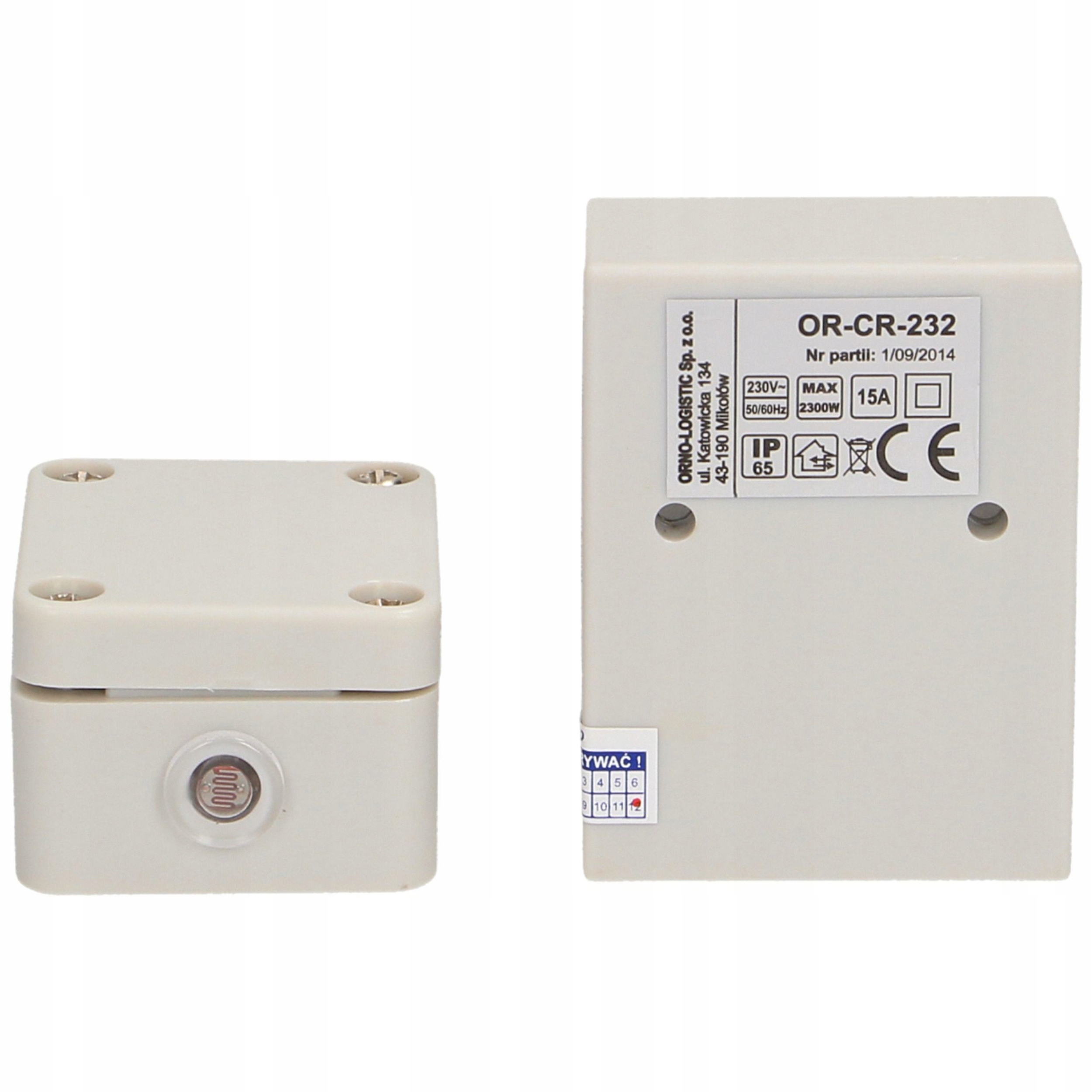 CZUJNIK ZMIERZCHU ZMIERZCHOWY SONDA ZEWNĘTRZNA NATYNKOWY LED REGULACJA IP65 Marka Orno