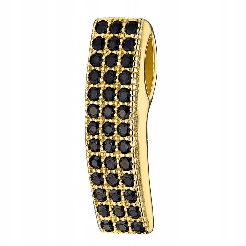 Zlatý Přívěsek Přívěsek pr. 585 Pásek Čárka s černými zirkony 14k