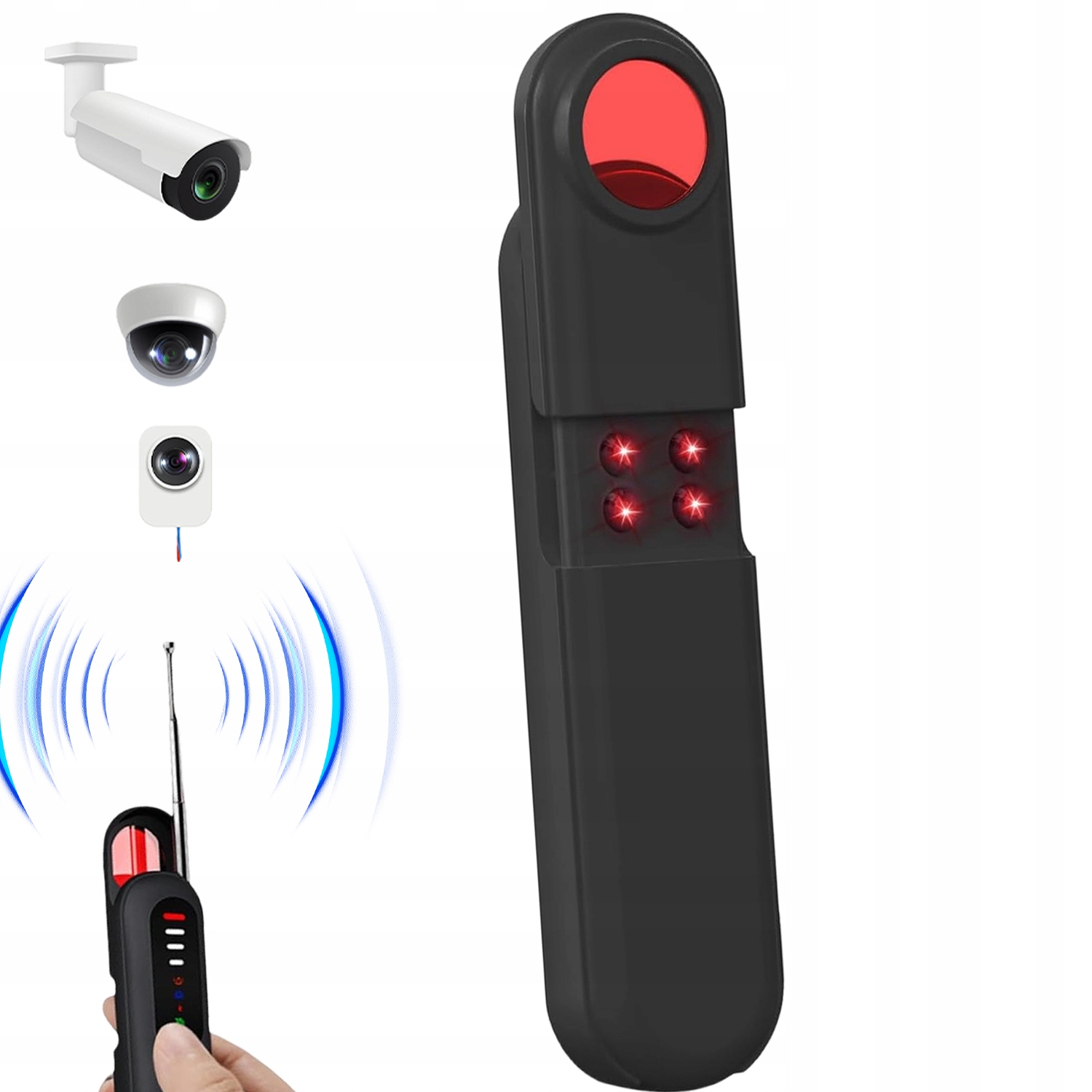 DETEKTOR WYKRYWACZ SKANER SYGNAŁÓW RF GPS PODCZERWIENI PODSŁUCHÓW KAMER