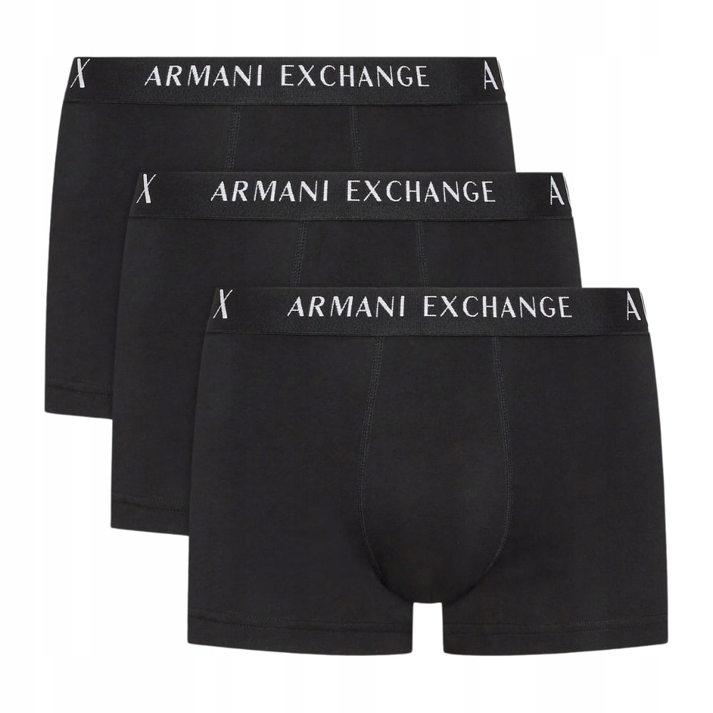 Armani Exchange Černé boxerky 3PACK L