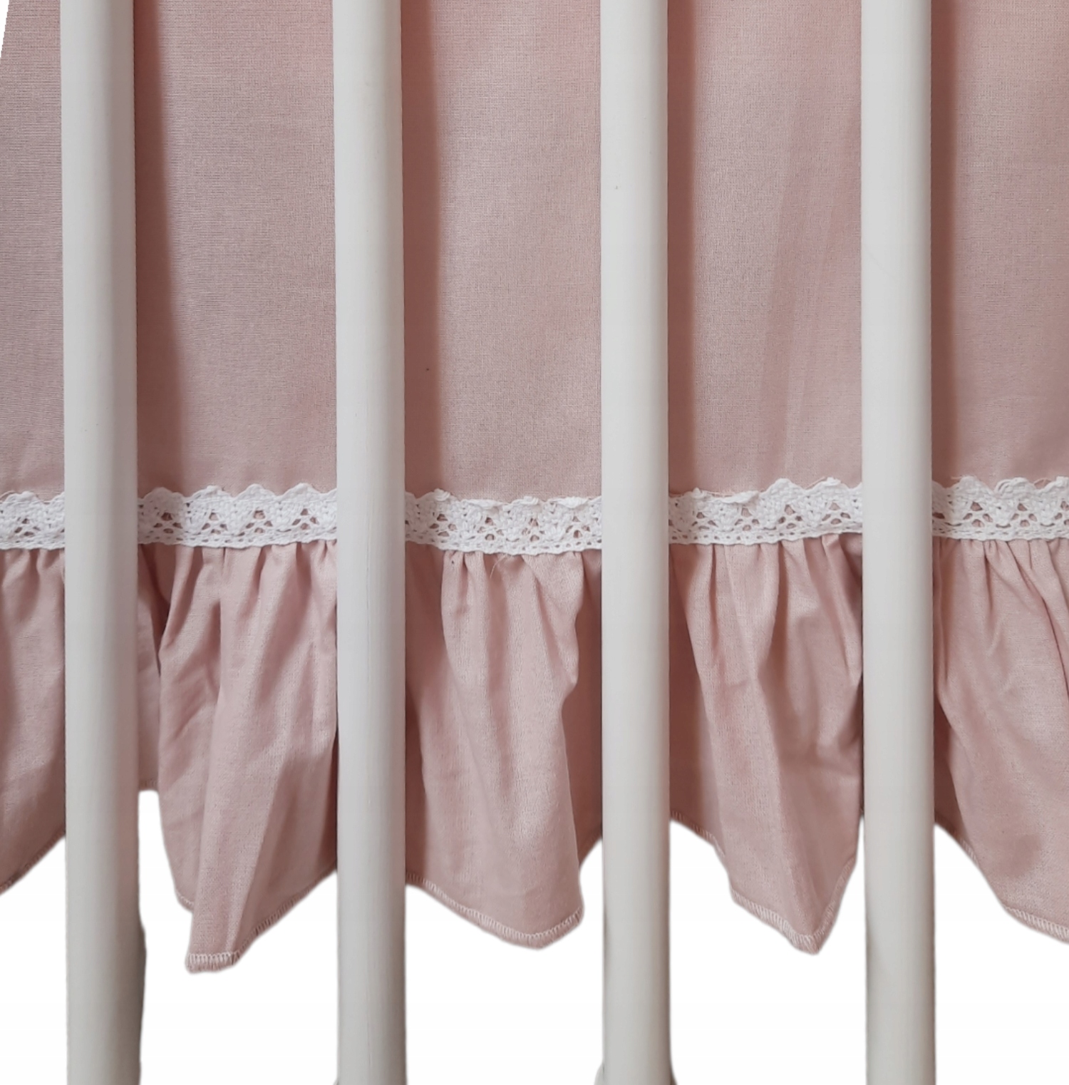 PRZEŚCIERADŁO falbanka maskująca Pracownia Olo łóżeczko 120x60 b róż