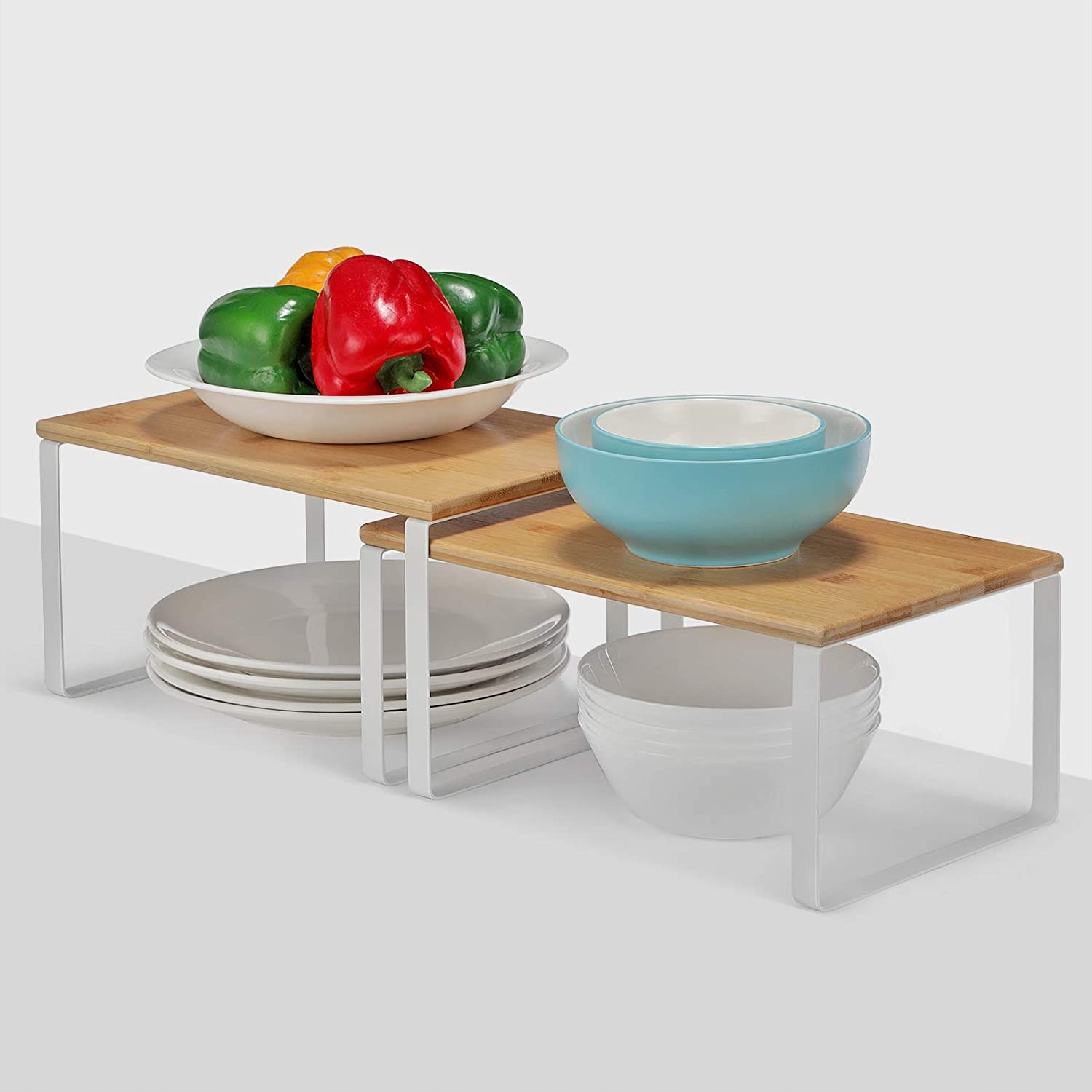 Komplet dwóch półek kuchennych białych 30 cm LOFT organizer do szafek Kod producenta KCS02NW