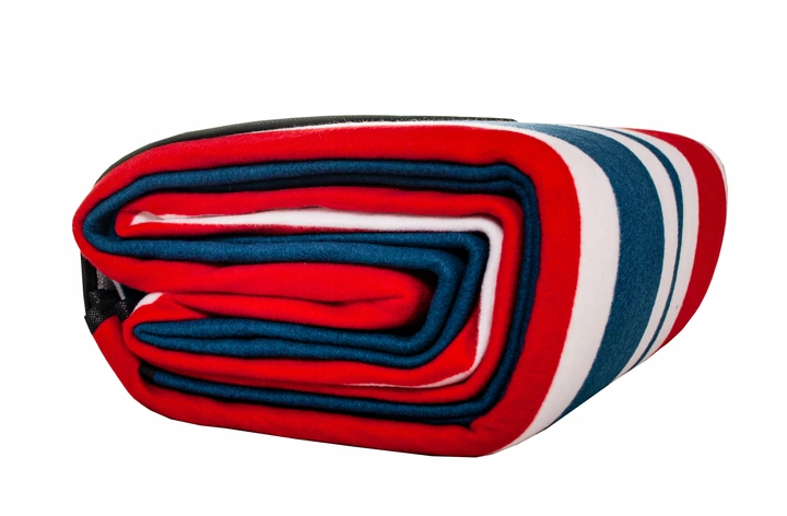 KOC PIKNIKOWY PLAŻOWY MATA Z IZOLACJĄ 200x200 czer Wzór krata