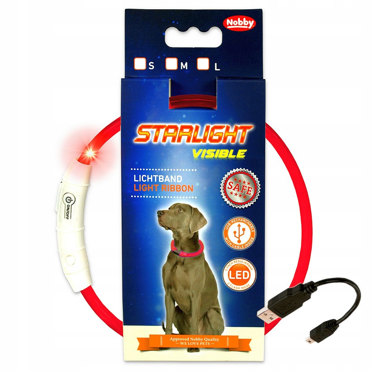 Levně Led Nobby Starlight Visible Červená Svítící 65 cm L