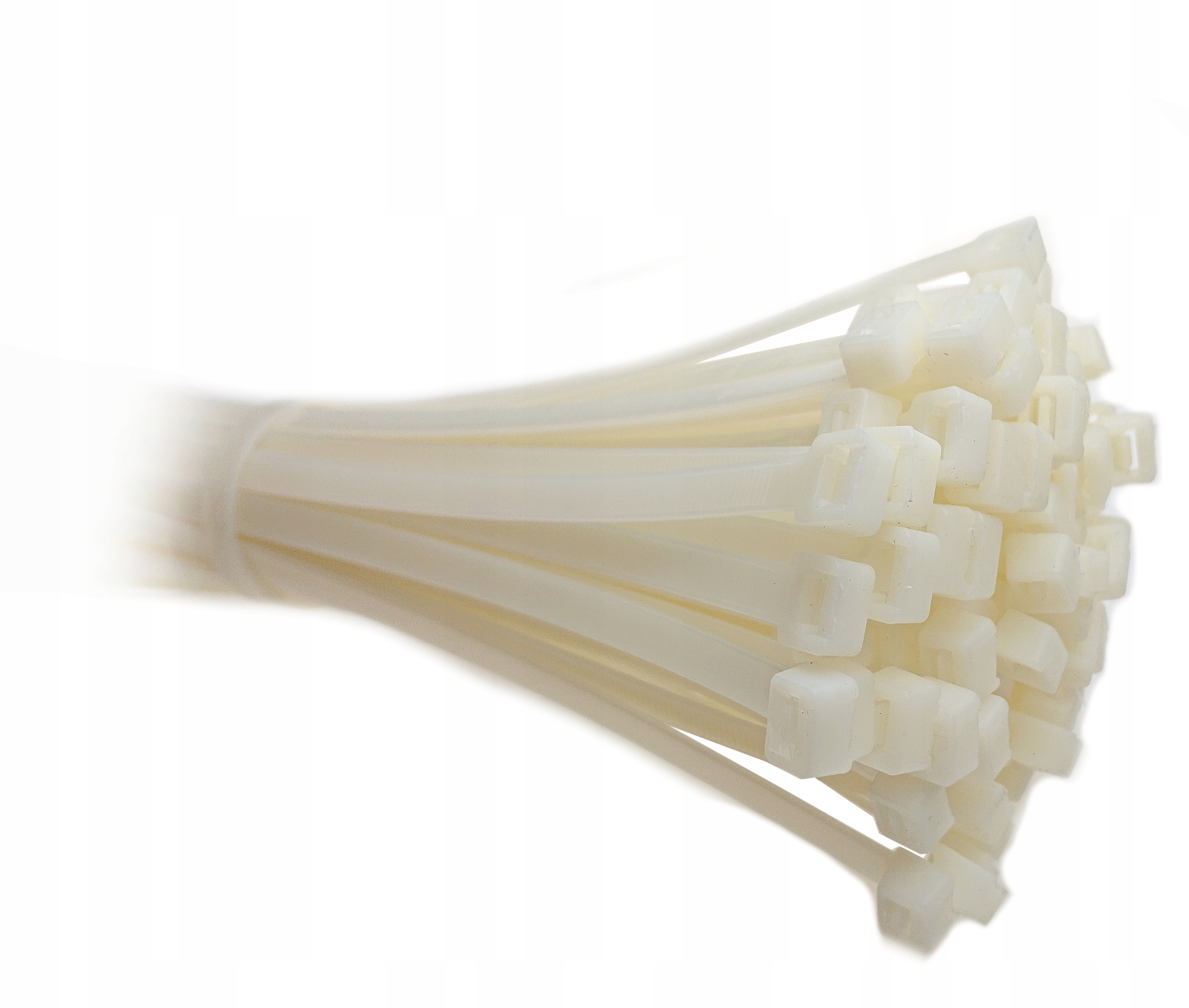 OPASKI ZACISKOWE KABLOWE ZIP UCHWYTY PASKOWE SPINKI 180x4 100szt BIAŁE