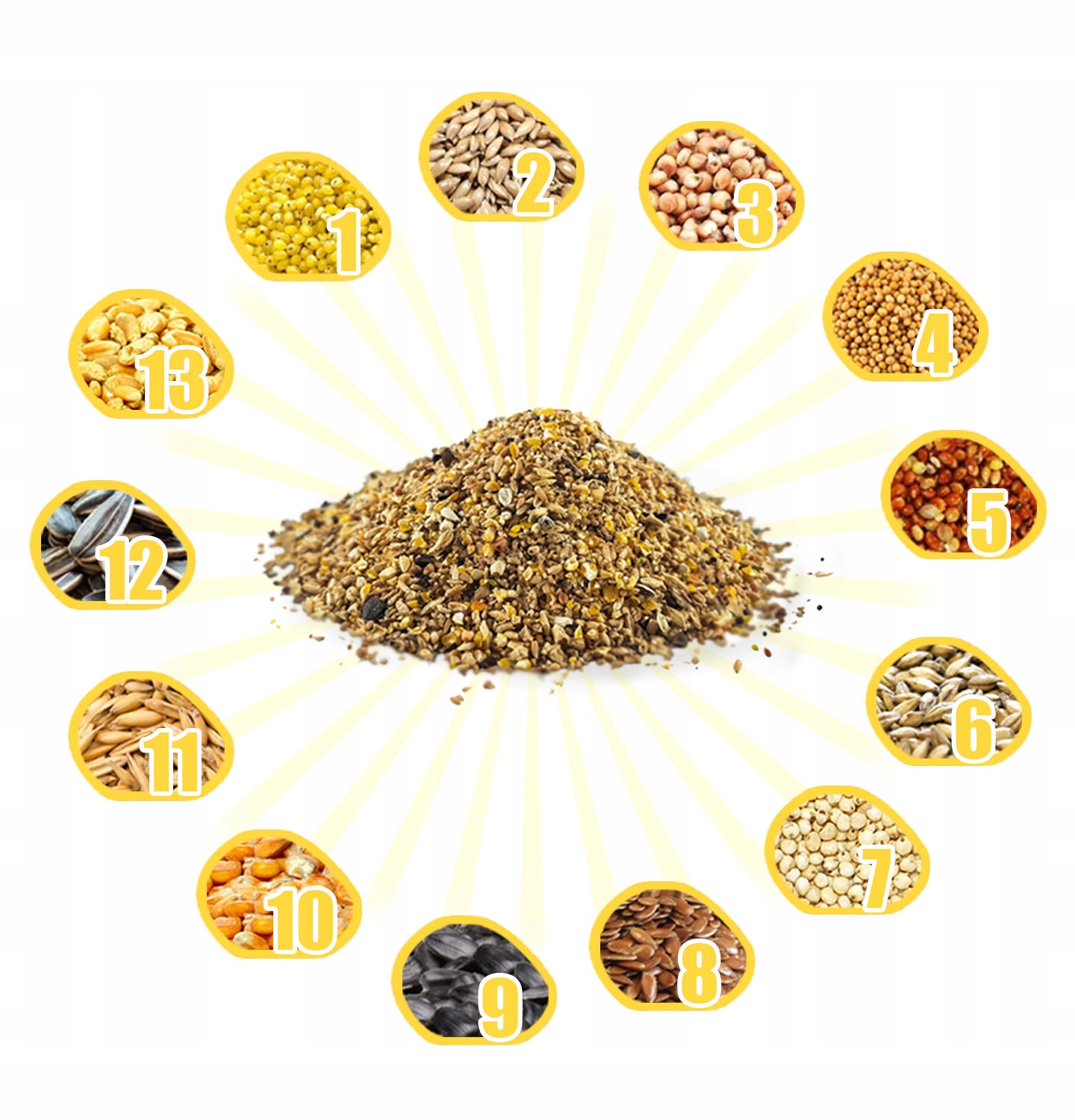 KARMA ZE SŁONECZNIK DLA DZIKICH PTAKÓW DROBNE ZIARNO DO KARMNIK 20KG PLAKAT Marka 51 Feed