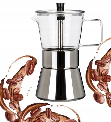imbryk Zaparzacz Do 4 Kawy Mocne Espresso kawiarka Szklana dzbanek Premium