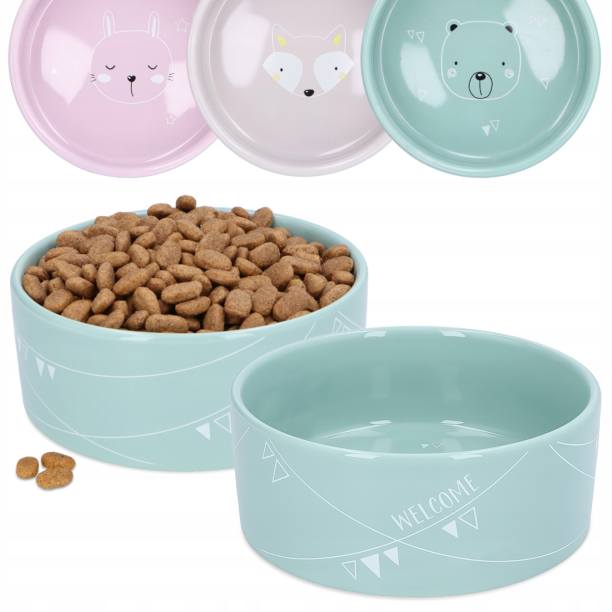 Levně 2x Miska Psa 0,8 Keramická Miska na vodu Krmivo pro Štěňata Komplet Mis 8K