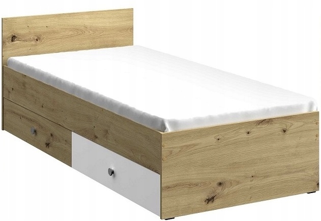 łóżko do pokoju dziecięcego młodzieżowego 90 szufladami pojedyncze Nero 14