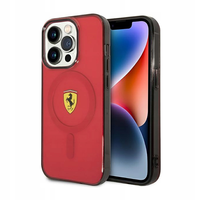 Ferrari Translucent MagSafe – Pouzdro pro iPhone 14 Pro Max (Červené)