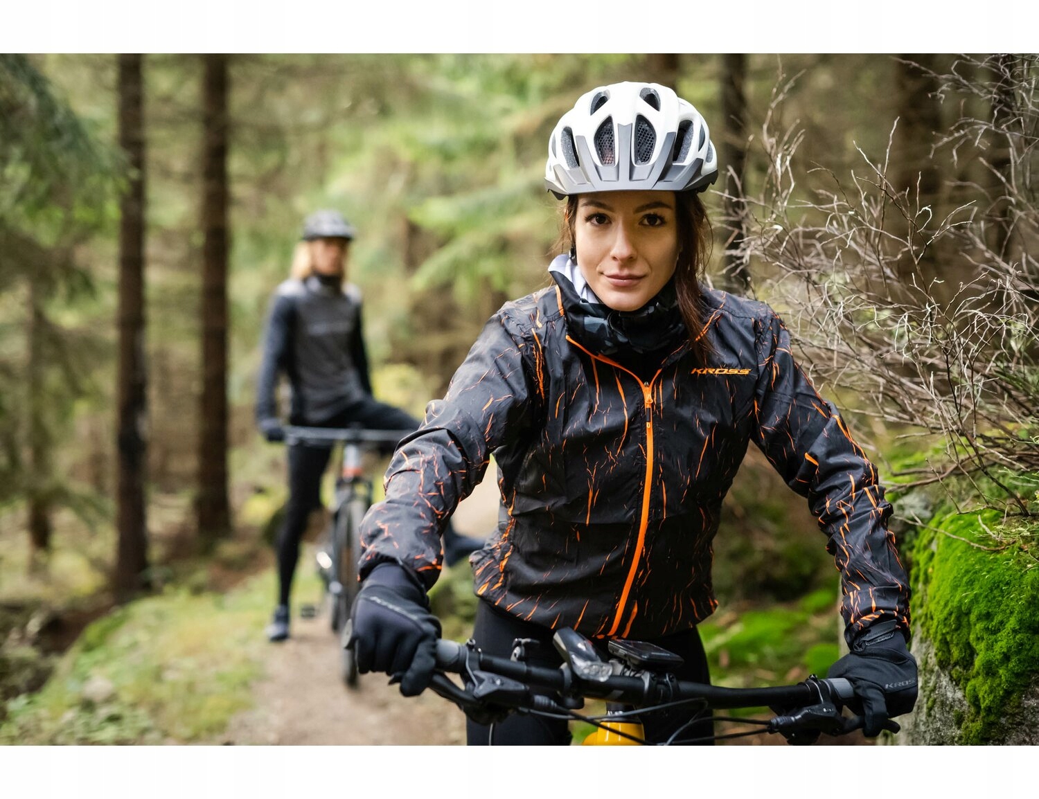 KURTKA ROWEROWA WIATRÓWKA Kross ETHER r. L orange Kaptur bez kaptura