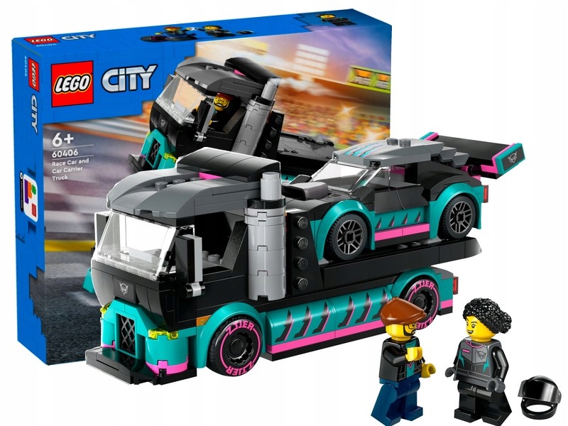LEGO CITY 60406 SAMOCHÓD WYŚCIGOWY I LAWETA zestaw klocków dla dzieci +6 l
