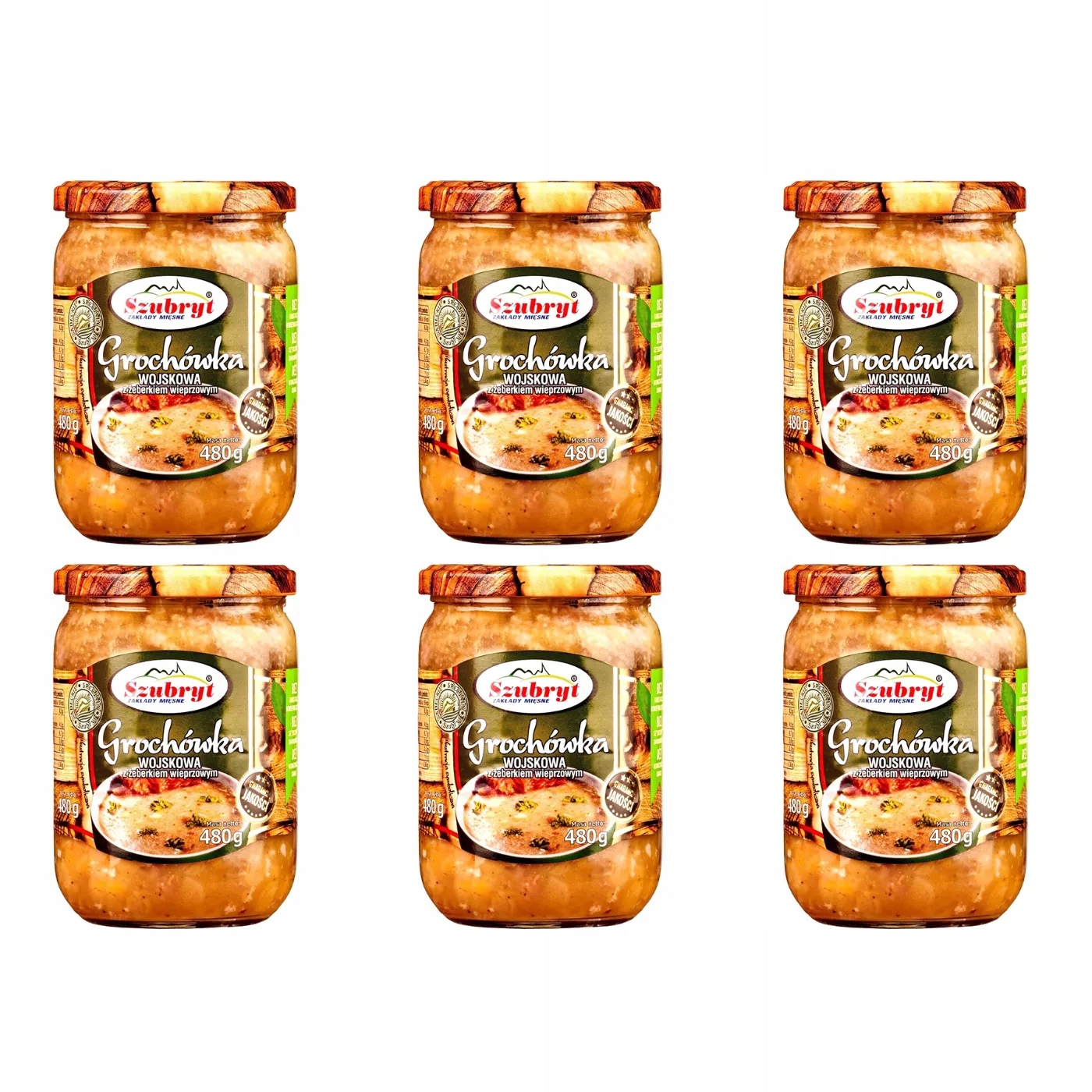 Konzervované potraviny Szubryt – Vojenská hrachová polévka se žebírkem 480 g – 6