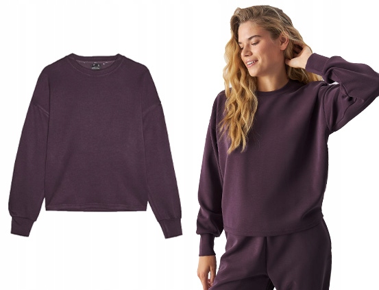 Volná tepláková mikina oversize 4F F1342 bez kapuce XL