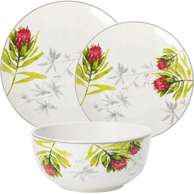 Porcelánový obedový servis Florina Protea 18 el, sada tanierov pre 6 os