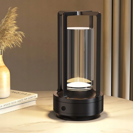 Lampka nocna Hapfish brązowy Bezprzewodowa przenośna lampa stołowa Usb