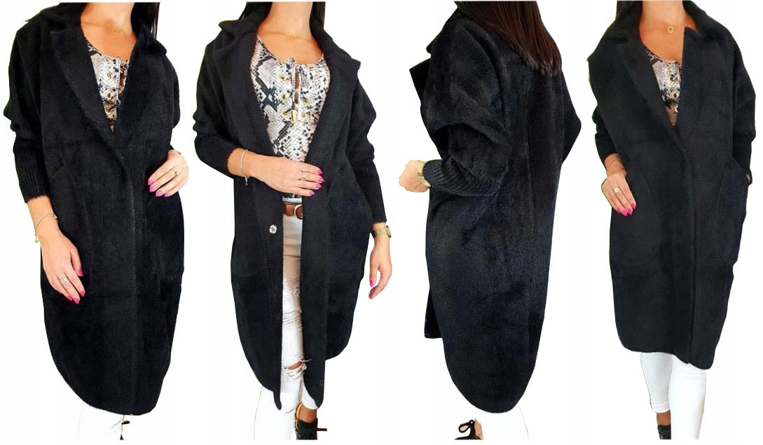 

Płaszcz Alpaka Długi Płaszczyk Wełna Kurtka S