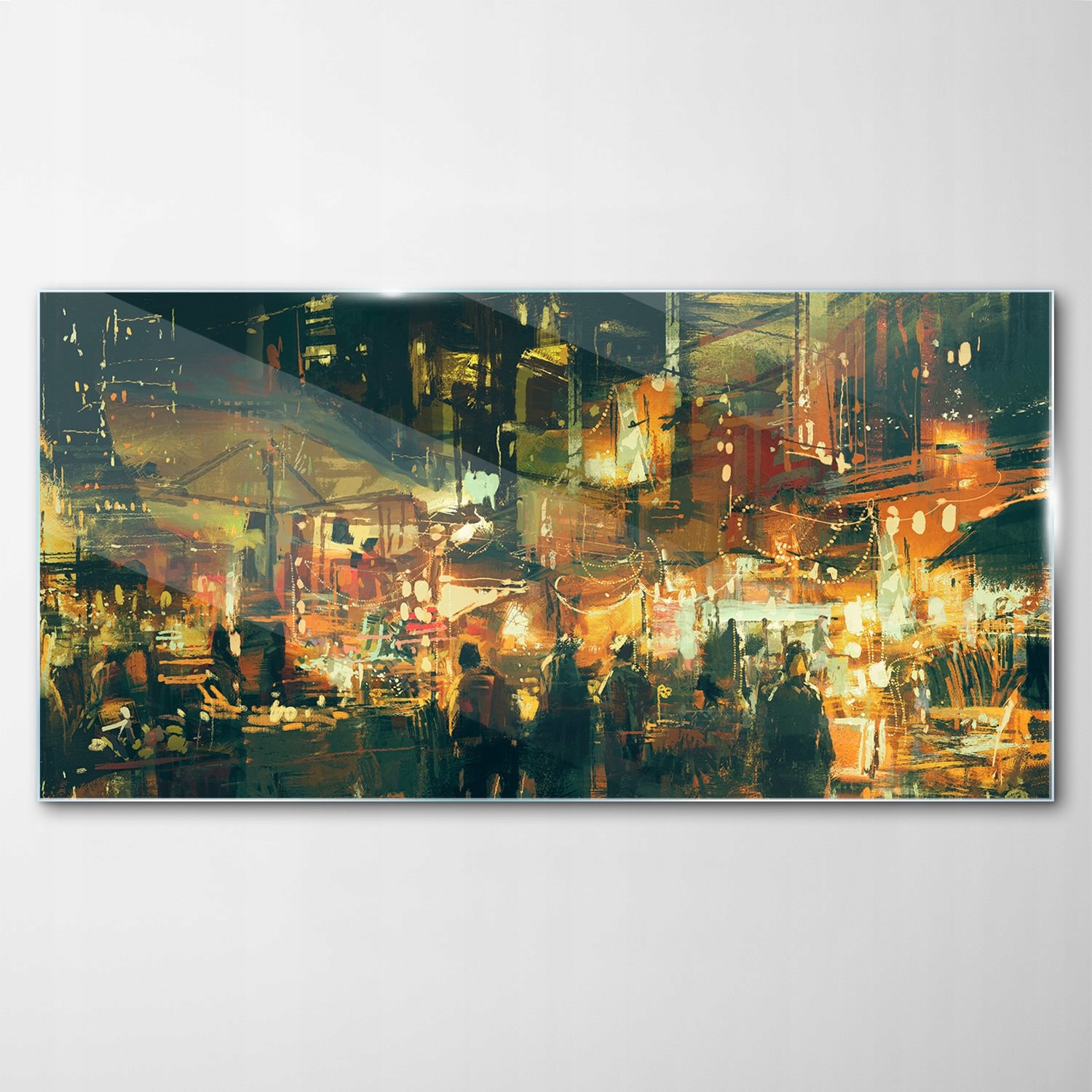

Obraz na Szkle Dekor Ludzie Sklepy Miasto 120x60