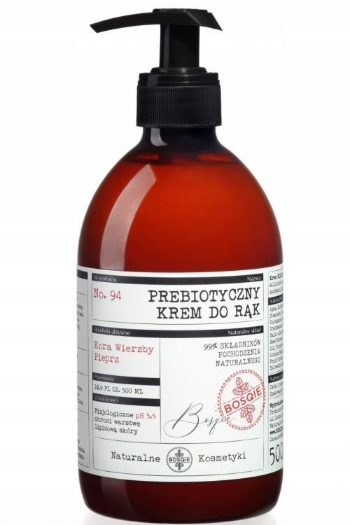 Bosqie Přírodní prebiotický krém na ruce – Vrbová kůra a Pepř 500 ml