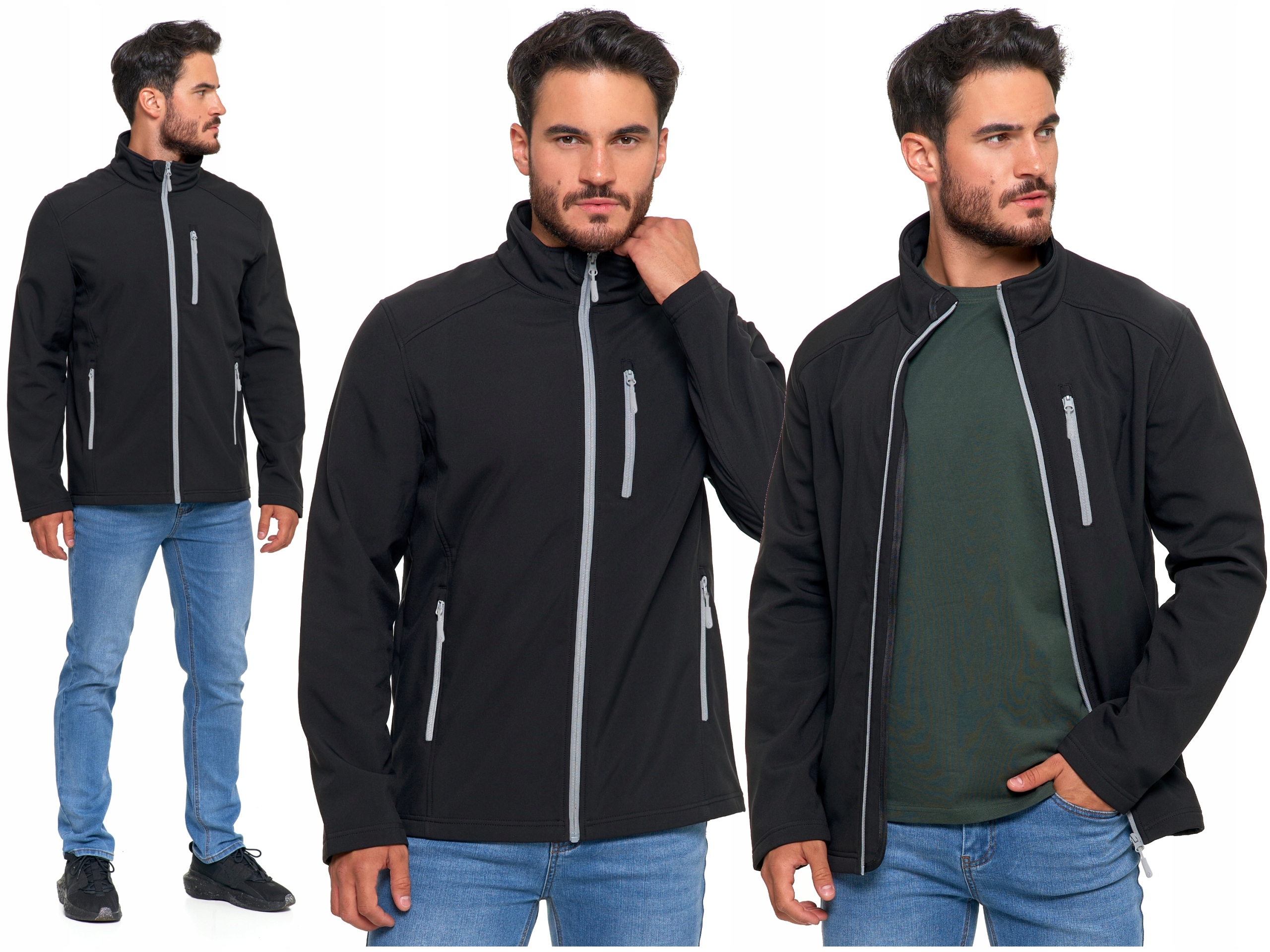 Softshell Pánská přechodová větruodolná bunda bez kapuce Moraj M