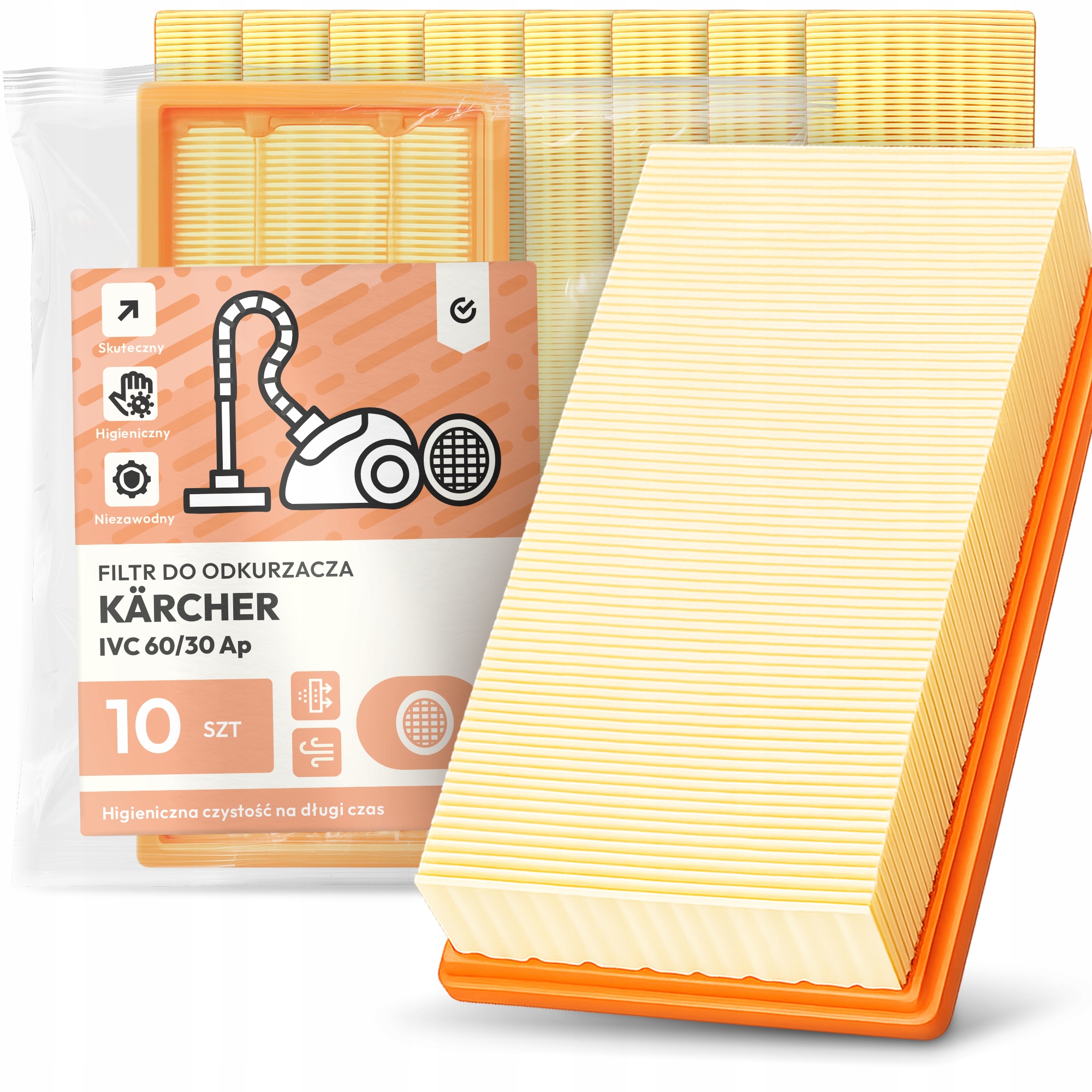 10 x Vzduchový Filtr Pro Vysavač Kärcher IVC 60/30 Ap Filtry Em-w