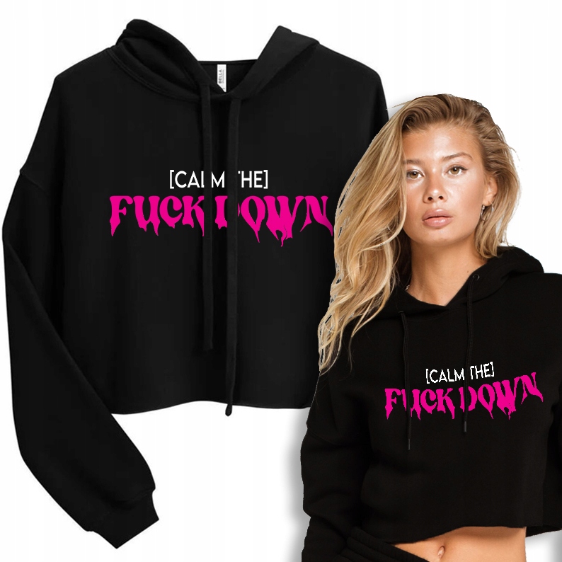 Pohodlná krátká Mikina Fuck Down Vzory L