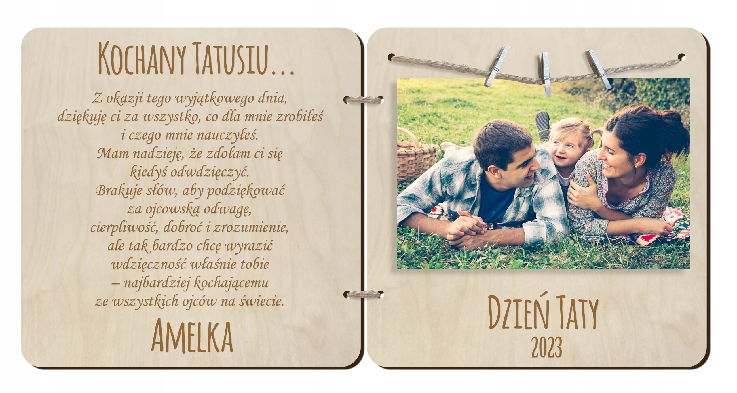 

Pierwszy Dzień Ojca ramka dla Taty grawer