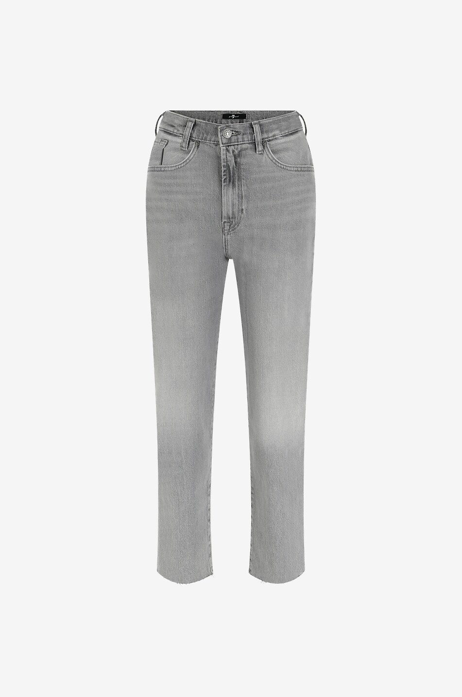 7 For All Mankind Šedé Džíny Úzké Nohavice Vysoký Pas Bavlna 26 7AA