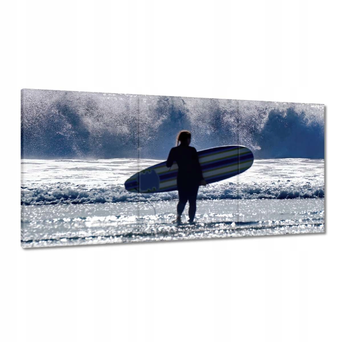 Obrazy 180x90 Žena s doskou na surfovanie