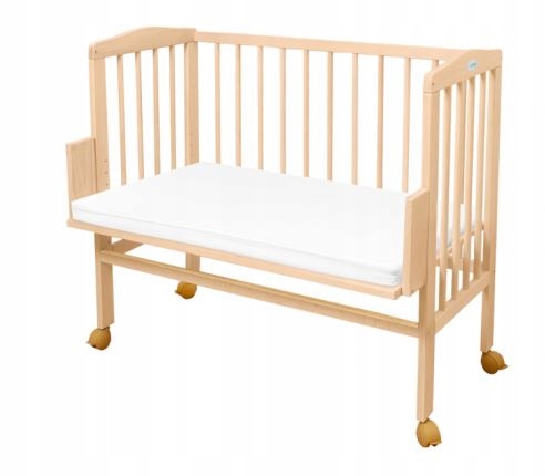 ŁÓŻECZKO DOSTAWNE DOSTAWKA BUKOWE NATURAL 2W1 + MATERAC WALDIN