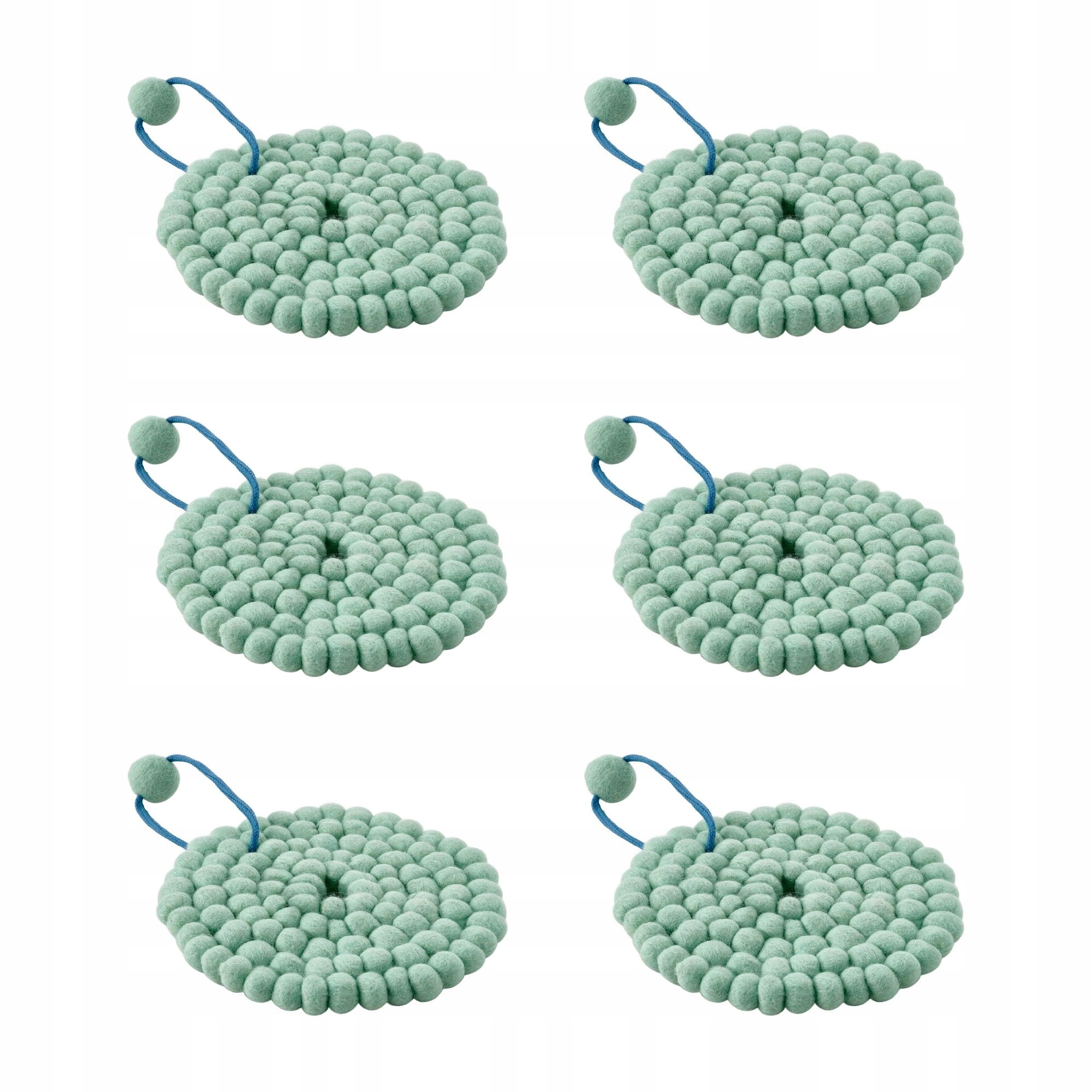 6 ks Vlněná podložka pod hrnec světle zelená 18 cm Knorrhaj