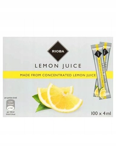 Levně 2x Rioba Citronová Šťáva 4 ML 100 Kusů monoporcí