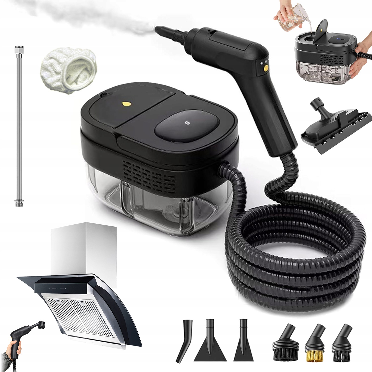Parní Čistič Napařovač 2500 W Regulace Páry 7 Nástavců Parní Mop Na Spáry