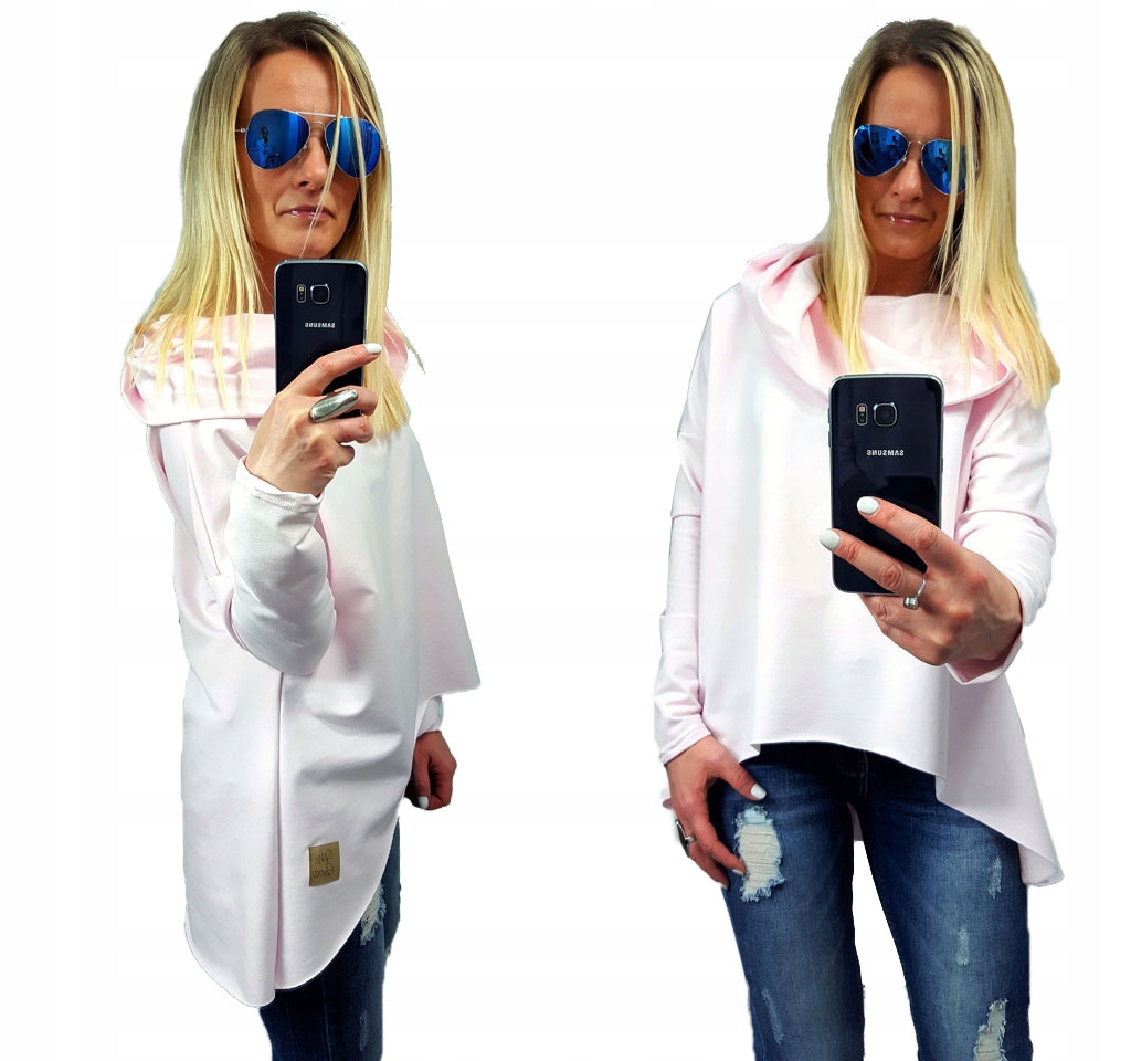 

Asymetryczna Tunika Bluza Sukienka Komin Kaptur XL