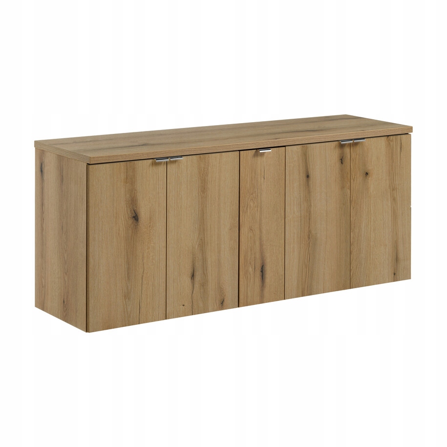 Szafka łazienkowa wisząca oak z blatem łazienkowym oak 140 cm ,drzwi