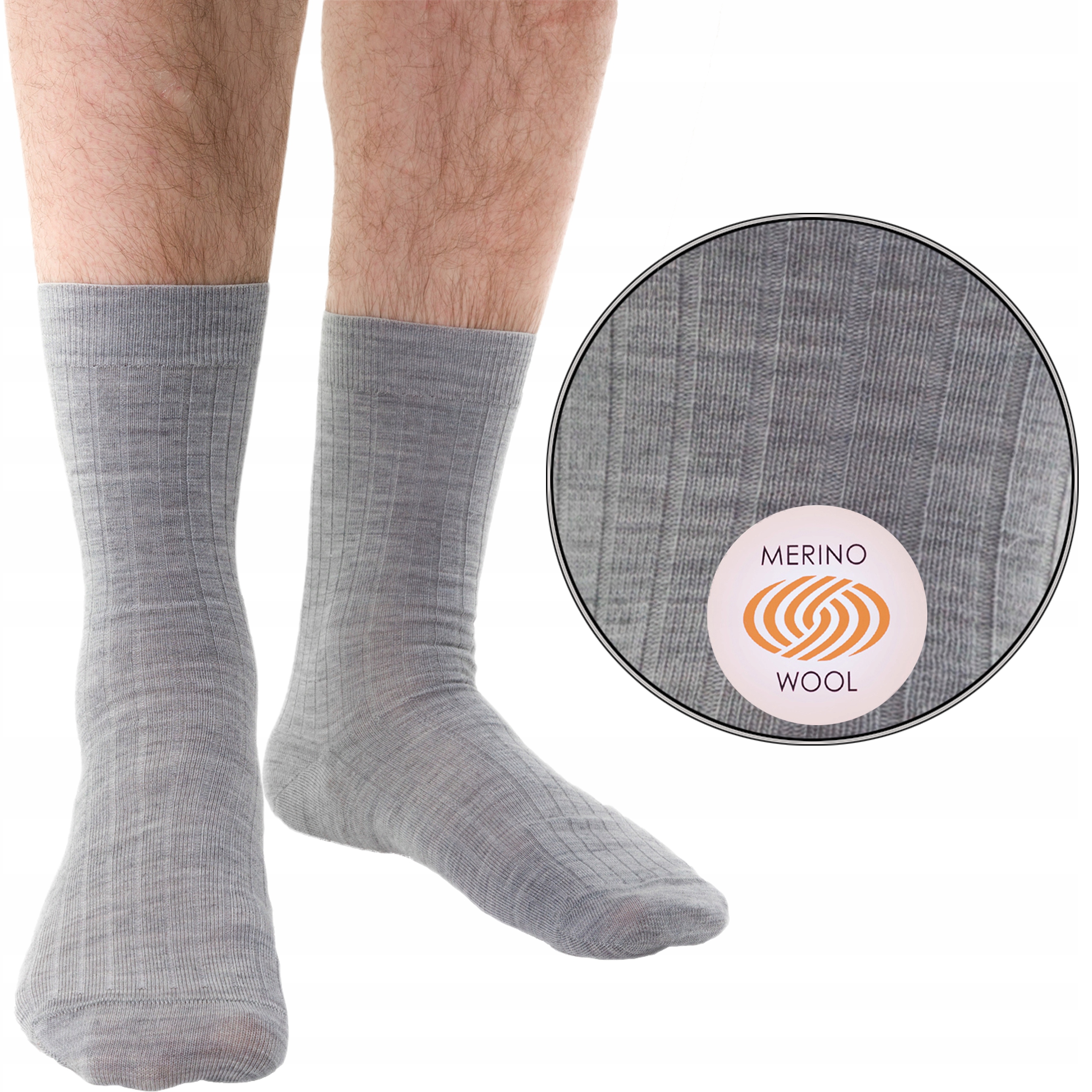 

Skarpety Bezuciskowe Merino Steven 130 szary 44-46