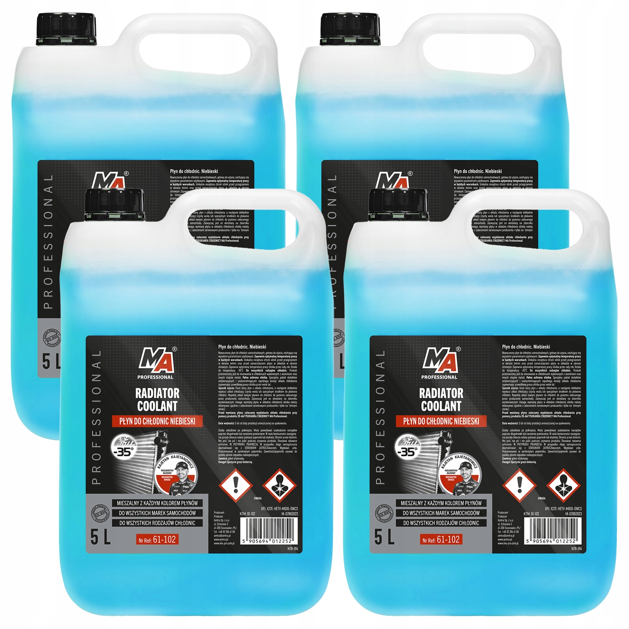 Płyn chłodniczy G11 Niebieski 5L Płyn chłodnic samochodowych -35°C x4