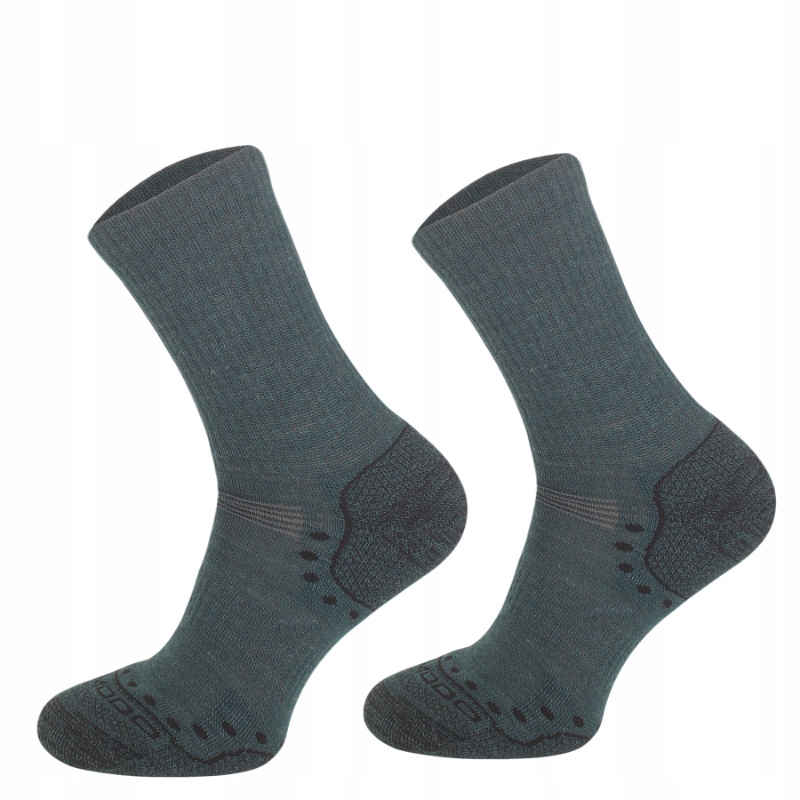 SKARPETY MĘSKIE TURYSTYCZNE LIGHT WEŁNA MERINO ALPAKA TREKING PETROL 43-46