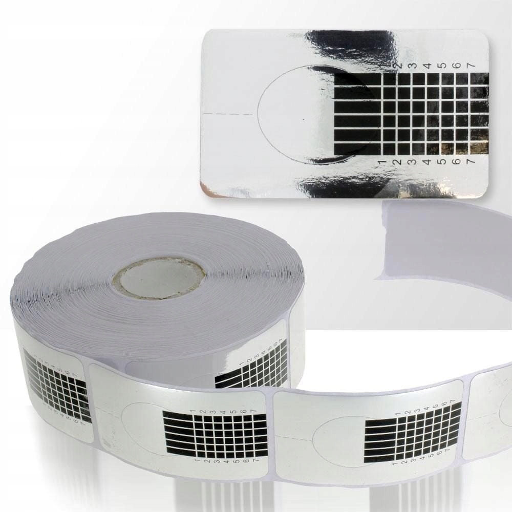 SZABLONY FORMY DO PAZNOKCI WĄSKIE SREBRNE 250 SZT Marka Allepaznokcie