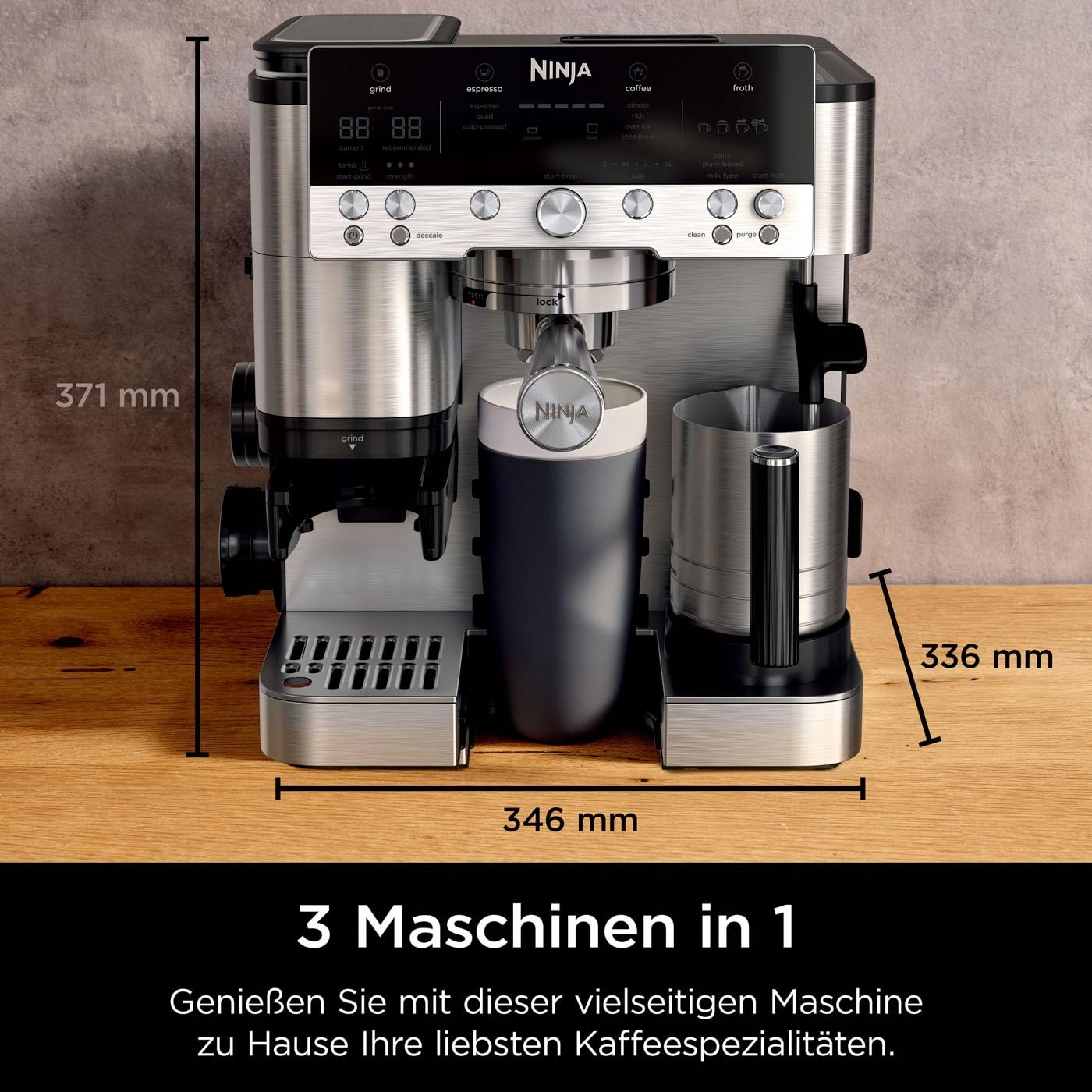 NINJA Luxe Premier Ekspres Do Kawy 3w1 Z Młynkiem I Spieniaczem Srebrny — miniatura 2