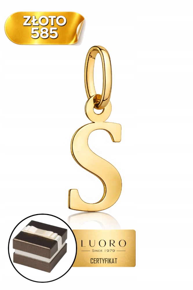 Přívěsek Zlatý 585 14K Písmenko S Velký 2,4 CM Elegantní Prestižní