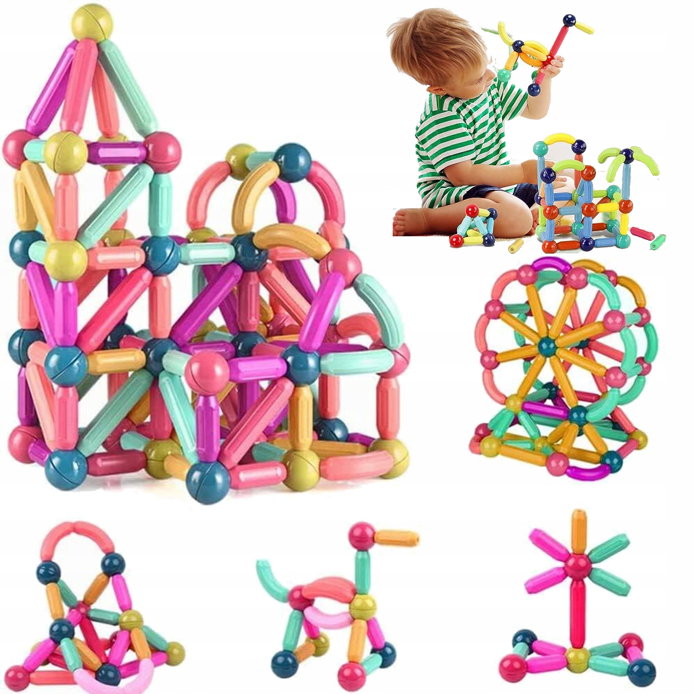 KLOCKI EDUKACYJNE MAGNETYCZNE KONSTRUKCYJNE MAGNETIC STICKS JAKOŚĆ EAN (GTIN) 5906301010180